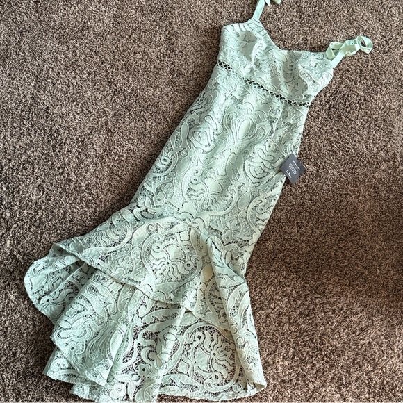 Lulu's “Won Your Heart” Mint Lace Dress - Picture 2 of 6